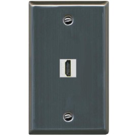 RiteAV Custom HDMI Wall Plate 1 Port - Flat [Stainless Steel]