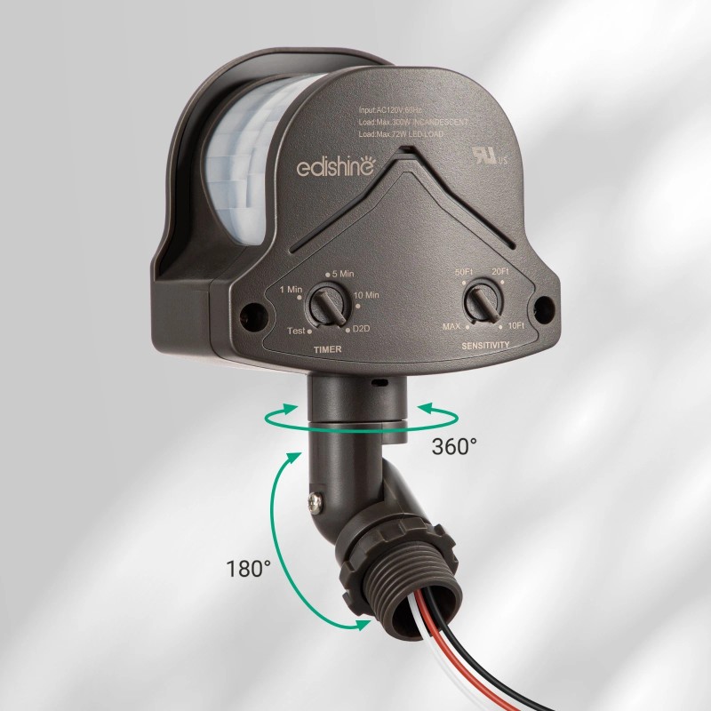DEWENWILS EDISHINE Motion Sensor, Automatic Dusk to Dawn,120V AC Motion