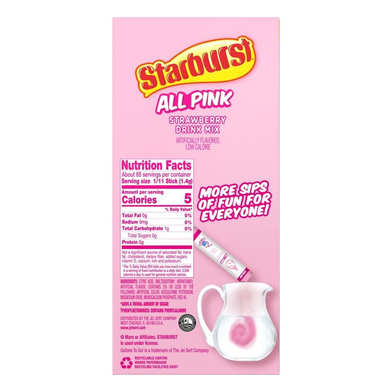 Starburst Strawberry Drink Mix, 4.34 OZ, 8 CT (Pack of