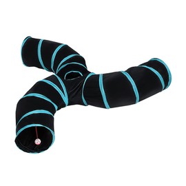 Cat Tunnels, Pet Ferret Rabbit Bunny Tunnels Tubes Subway Habitats, S-Style, DIY Cat Peekaboo Maze House Tent Bed, Kitten Interactive Toy (S Type: 3 Way Tubes)