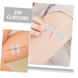 FRCOLOR 6Pcs Flexible Zip Closure Strips Breathable Protectors Emergency for Quick Care Strips Skin Friendly Comfortable