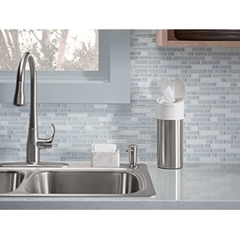 KOHLER 1895-C-VS Kitchen Sink Soap Dispenser with Contemporary Design, Store Liquid Soap, Dishwasher Liquid, or Hand Lotion, Vibrant Stainless, 16oz