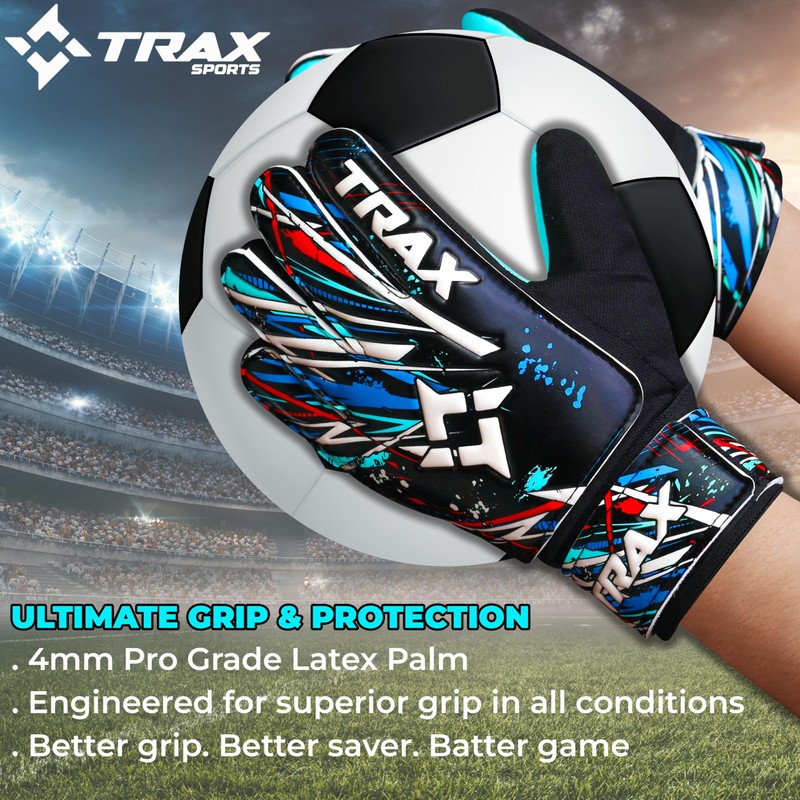 Trax Soccer Goalie Gloves for Kids Boys Children,Youth & Adult