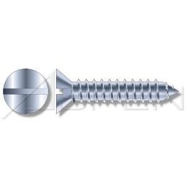 (2000pcs) #12 X 1/2", Self-Tapping Screws, Type "A", Flat Head, Slotted Drive, 304 Stainless Steel (18-8), Ships Free in USA