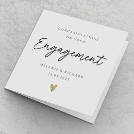 Engagement Card | Personalise Names and Date Happy Engagement Congratulations for newly engaged couple | Custom Card