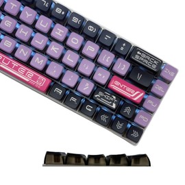 Pink Dye Sub PBT Keycaps,Pudding Keycaps, Custom Keycaps for Mechanical Gaming Keyboard,Shine Through Keycaps,Compatiability for 100%, 95%,80%,75%, 60% (Purple Pink)