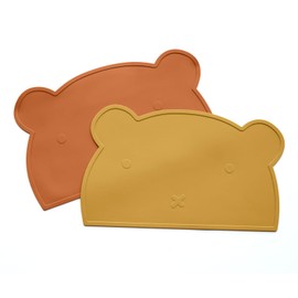 Silicone Placemats for Toddlers & Kids, Baby Table Mat for Restaurants & Dining Table, Non Slip &Wipeable Samll Placemats Cute Food Mat Eating Mat for Toddlers Self-Feeding Fun, 2 Pack