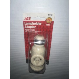Ace Lamp Outlet Socket Adaptor 250w /125VNIP Ivory Pull Chain 31185