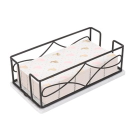 Winmien Napkin Holder with Marble Base, Guest Towel Paper Dispenser for Table, Modern Metal Napkin Stand, Ideal for All Kitchen Bathroom Vanity, Kitchen Decor Accessories (Matte Black, 3.2 Inch)