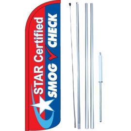 Star Certified Smog Check Swooper Windless Flag Kit (full sleeve) 3ft X 11.5ft Flag by EZ Flags