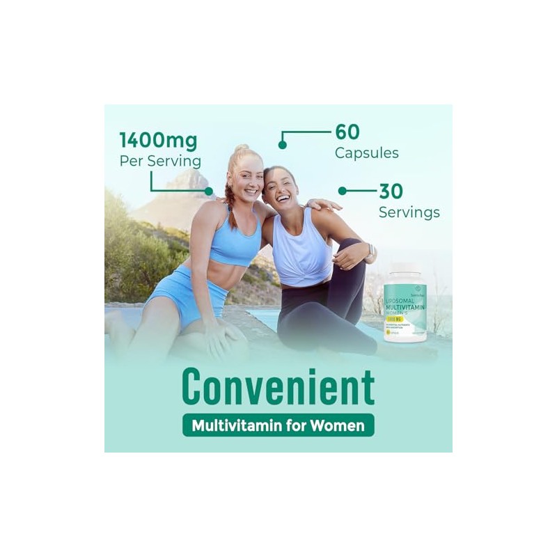 Liposomal Multivitamin for Women 50+ with Iron, 120 Capsules, 2