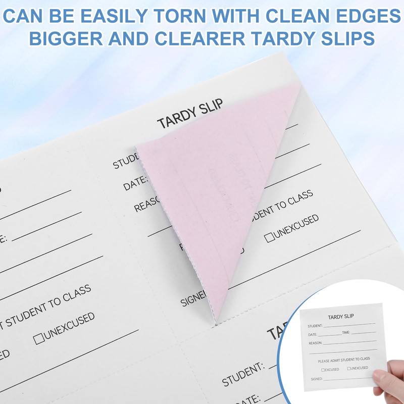 Dunzoom 1 Pack Tardy Slip Book with Carbonless Duplicates 3.5