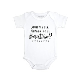 Nene Glamour Quieres ser mi padrino de Bautizo? | Godparent proposal Gift in spanish | Baby Christening Bodysuit | Godfather Gift (6-9 Months)
