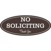 Oval No Soliciting Sign (Dark Brown) Small