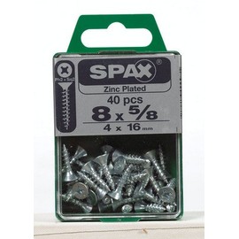 SPAX No. 8 x 5/8 in. L Phillips/Square Flat Head Zinc-Plated Steel Multi-Purpose Screw 40 each
