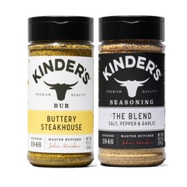 Buttery Steakhouse Rub and Seasoning (9.5 oz.), kinders, The Blend Seasoning Salt, Pepper and Garlic (10.5 oz.), kinders