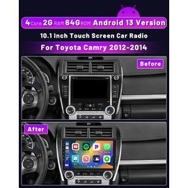 [HiFi 4Core 64G] Android 15 Car Stereo for 2012 2013 2014 Toyota Camry Radio, Hikity 10.1'' Touchscreen Camry Radio Wireless Carplay Stereo Android Auto, GPS/5G WiFi/Bluetooth, EQ/FM SWC/Backup Cam