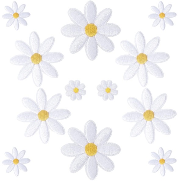 Dmnnlp 40 Pcs Daisy Iron on Patches, Embroidery Daisy Applique