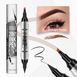 Eyebrow Pencil Double Eyebrow Pencil 2 in 1 Eyebrow Pencil waterproof and durable (01# light brown)