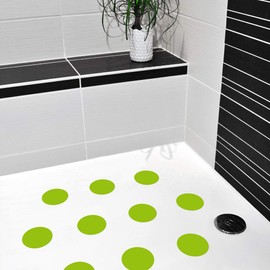 AnTina TAPES 10 x Non-Slip Stickers for Showers & Bathtubs Coloured Slip Class C DIN 51097 (Green)