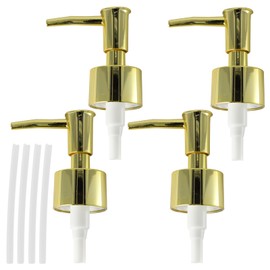 4 Pack Gold Soap Dispenser Pump Replacement, Pumps Refill Dispenser, Soap Pump for Lotion Dishwashing Liquid Shampoo and Regular Glass Bottles(Gold)