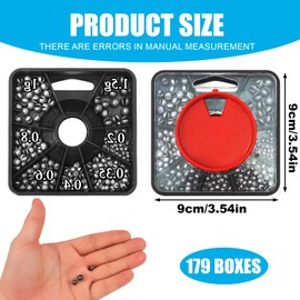 Fishing Weights, 179 PCS Split Shot Fishing Weights, 7-way Splitter Fishing Tackle Set, Durable Fishing Weights Shot for all Fishing Conditions, for Carp and Coarse Fishing