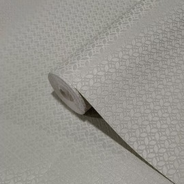 Generic Embossed brass metallic faux fabric textured monogram modern wallpaper rolls 3D, 2.3 ft x 27 ft, M50506