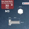 Kozelo 30 Pcs Hex Head Screws Bolts - [M3-0.5x8] 304