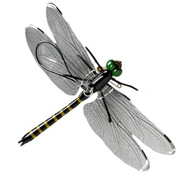 Dragonfly Clip,Fake Dragonflies, Humming Bird Stakes Fake, Plastics Dragonfly for Garden Stakes Decor Yard Ornaments for Hat,Deer and Horse,Fly Scare Devices for Indoor Outdoor (Black-1)
