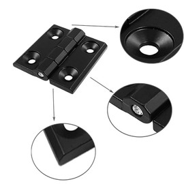 Pack of 4 Metal Hinge Black Folding Hinge Stainless Steel Door Hinges Stainless Steel Hinges Connector Ball Bearing Hinge for Closed Interior and Exterior Doors