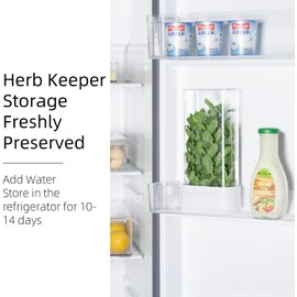 vacane Green Saver Herb Keeper – Refrigerator Storage Container for Cilantro, Asparagus, Fresh Herbs, Dishwasher Safe, Extends Freshness 10 Days