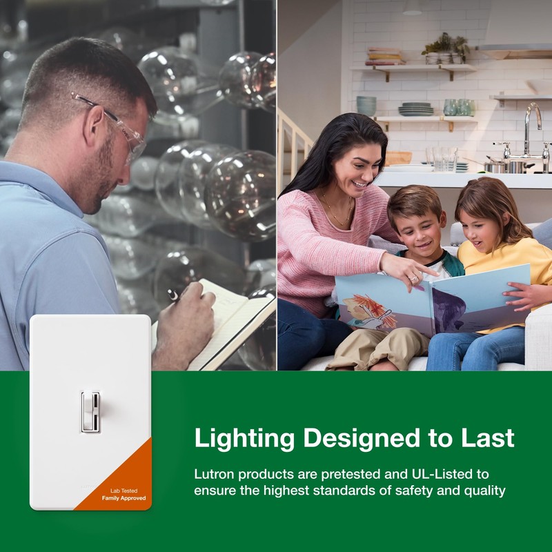 Lutron Ariadni/Toggler LED+ Dimmer Light Switch for Dimmable LED, Halogen