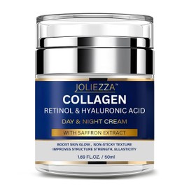 Joliezza Collagen Retinol Face Cream – Hydrating Moisturizer with Hyaluronic Acid & Saffron – Anti-Aging & Wrinkle Care for Face, Neck & Décolleté – 1.69 fl.oz (50ml)