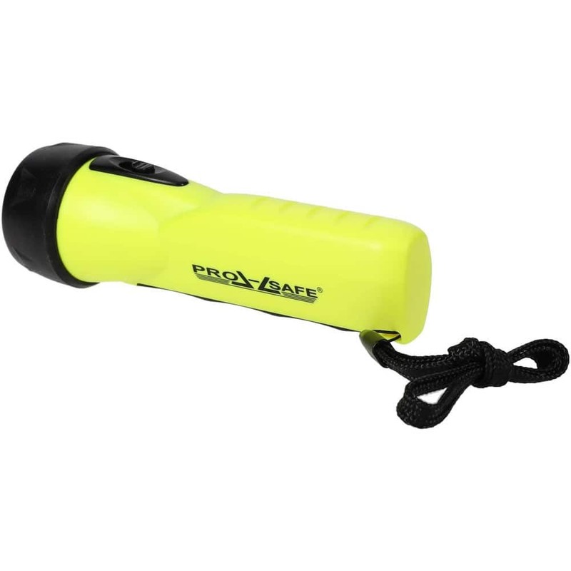 PRO-SAFE 6-1/2" Yellow Waterproof Tactical LED Flashlight: 4 AA Batteries