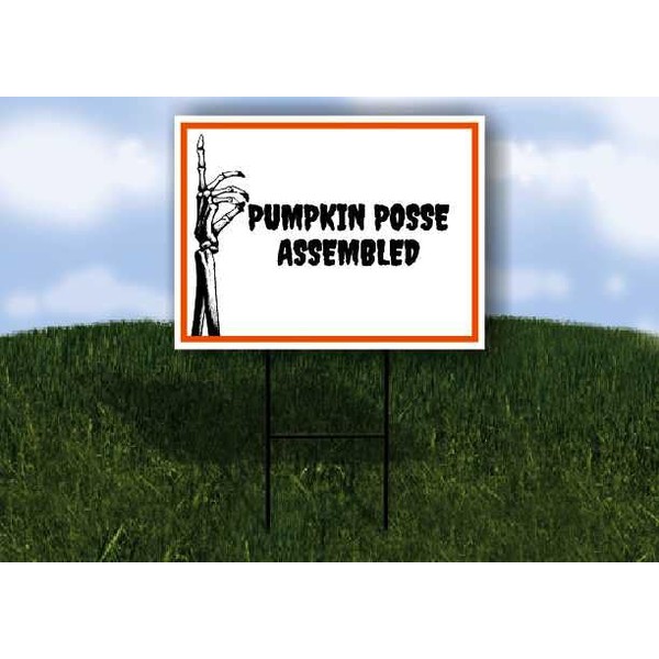 PUMPKIN POSSE ASSEMBLED Halloween Skeleton UP ARROW 1 Single Sided