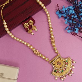 Efulgenz Indian Bollywood Traditional Crystal Kundan Pearl Beaded Wedding Temple Choker Necklace Earrings Jewelry set, Metal crystal Rhinestone