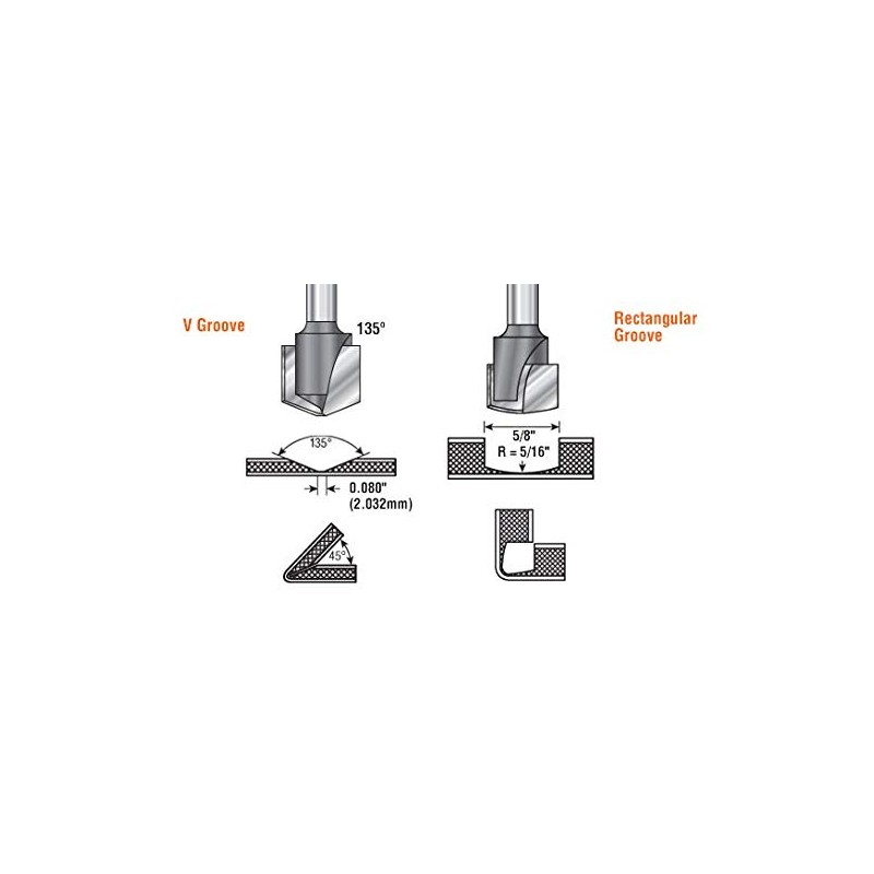 Amana Tool - 45745 Carbide V-Groove 90 Deg. Folding For