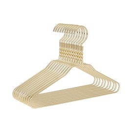 Quality Hangers Elegant Gold Aluminum Metal Suit Hangers for Junior Teens - Heavy Duty Coat Hangers -14 Inch Size - 10 Pack