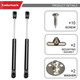 2 Pcs 10 Inch 45lbs/200N Gas Strut Spring Shock for Truck Cap Camper Shell Tonneau Cover Boat Bed Truck Pickup Large Outdoor Box Lid Trap Door