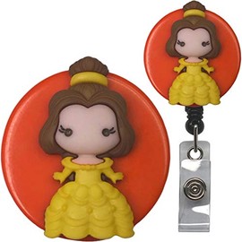 Movie Character Chibi Princess Real Charming Retractable Swivel Alligator ID Badge Holder Badge Reel (Bell SA)