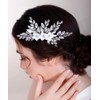 Chargances Gold Flower Rhinestone Hair Comb for Wedding Brides Bridesmaid