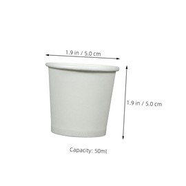 VILLFUL Mini Hot Beverage Cups 200pcs White Paper Cups 1.7oz Disposables for Coffee Tea Perfect for Office