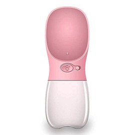 Botella de agua para perros de viaje con calidad alimentaria ABS para perros pequeños, color rosa