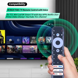 RC902V FAR1 Voice Replacement Remote for TCL Smart TV Remote C835 LED 4K & C635 QLED 4K & P735 QUHD 4K & X925 LED 8K & C735 QLED 4K Google TV