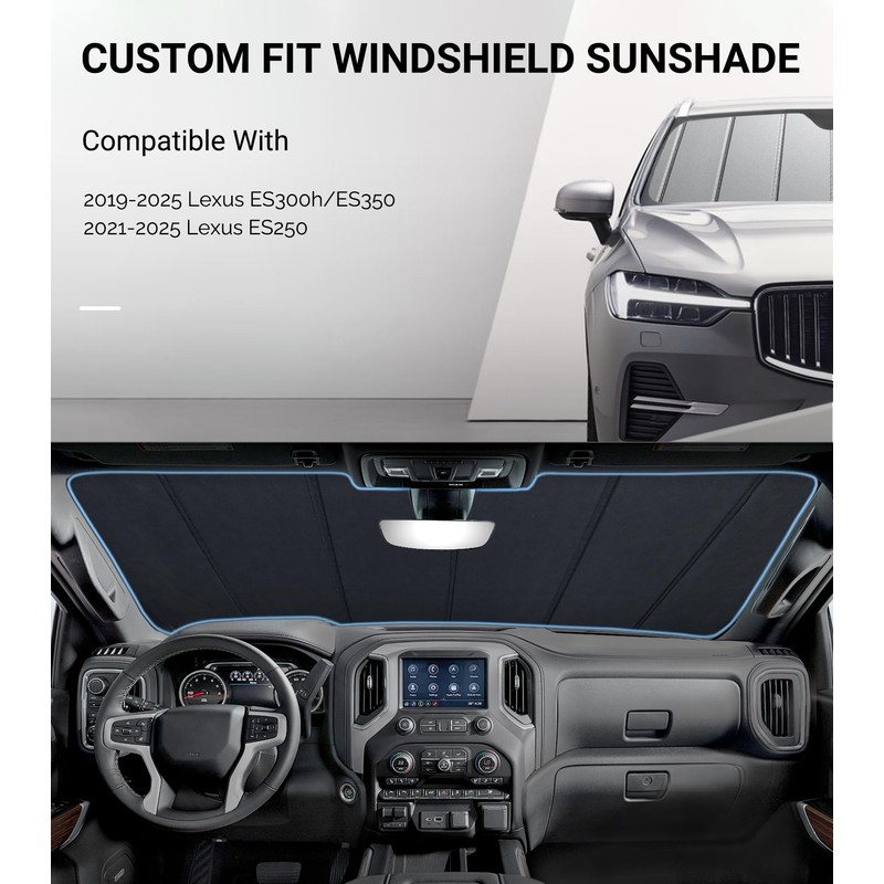 Pigenius Windshield Sun Shade for Lexus ES 2019-2025 Front Window
