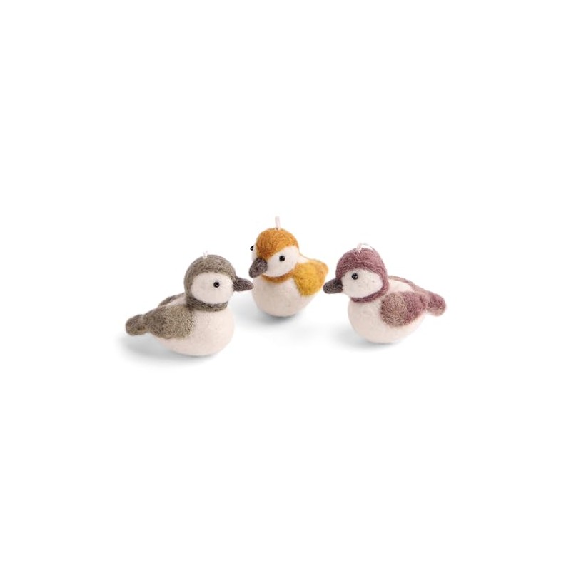 Én Gry & Sif Small Sparrows Felt Pendants, Christmas Decoration,