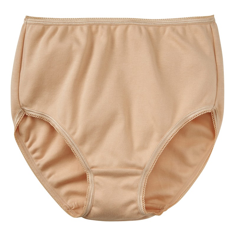 Cervin 100% Cotton Smooth Knit Deep Panties, 3 Color Set,