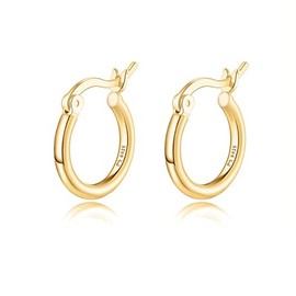 Silber Ohrringe für damen 925 mit klobigen Design. Creolen aus Silber 925 für Damen oder 18K Gold, ideal als Geschenk zum Muttertag... Ohrringe mädchen. Schmuck damen (Vergoldung)