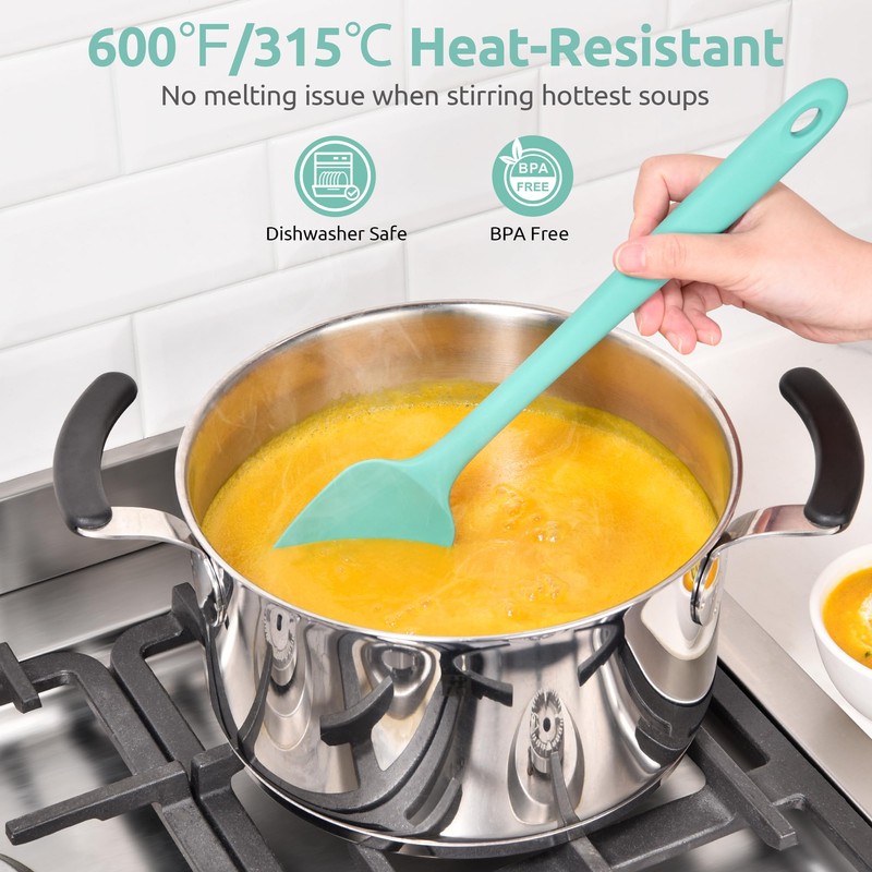 U-Taste Extra-Long 600ºF Heat Resistant Spatula Spoon: 14" Silicone Spoonula