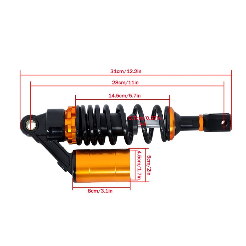LABLT Motorcycles 280mm Rear Air Shock Absorber 11 Rear Suspension